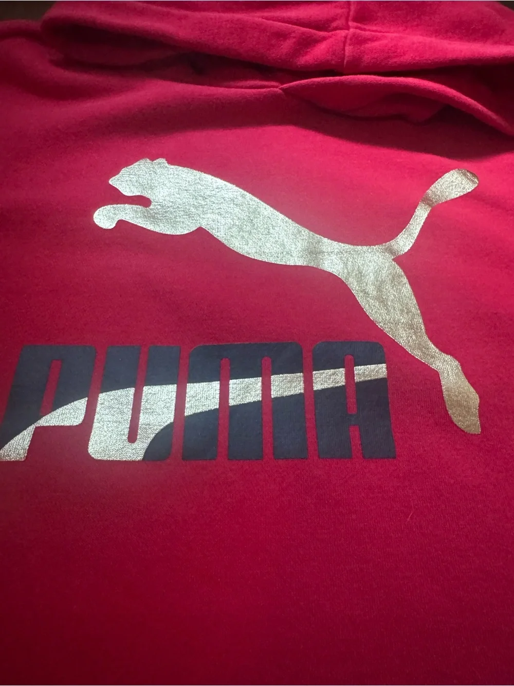 Youth Puma Red Pullover with Gold Label